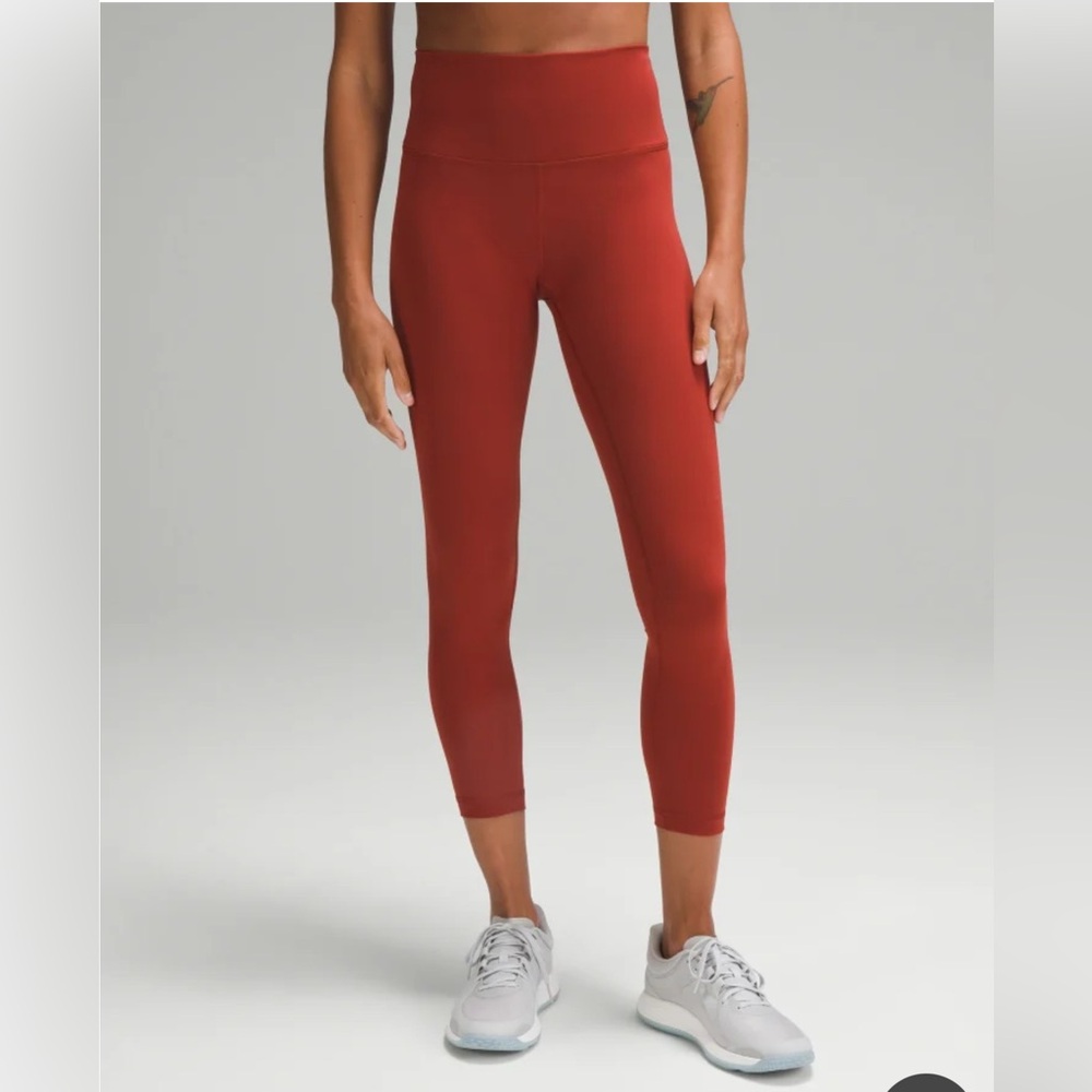 Lululemon Women Wunder Train HR Tight 25” Everlux LW5CQDS Pumpkin color size 6